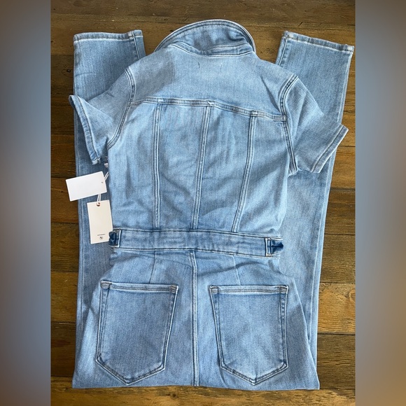 Good American Fit for Success Light Blue Denim Jumpsuit - Picture 9 of 11